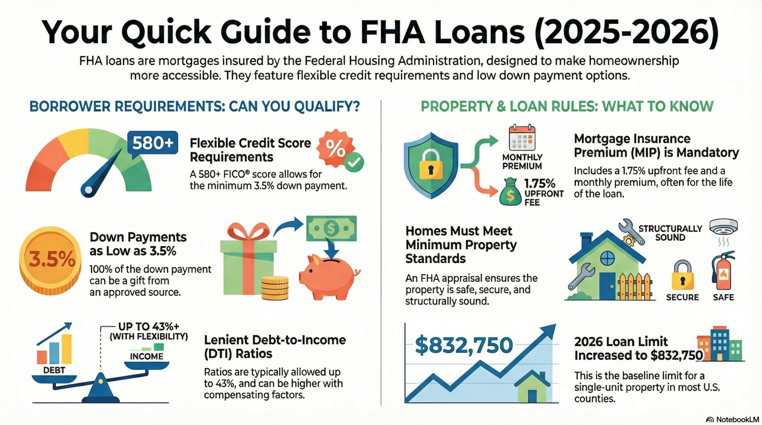 Infographic explaining Texas FHA loan requirements and credit scores